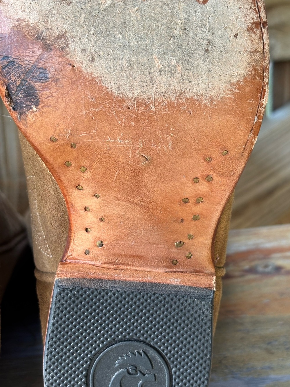 JRC & Sons Bootmakers Nancy Sand Suede Snip Toe Tall Western Boots Size 7B - Picture 15 of 16